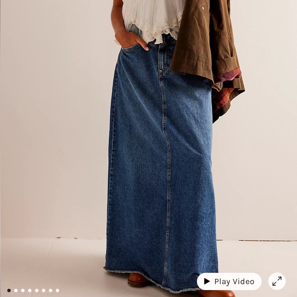 We The Free come as you are denim maxi jean skirt